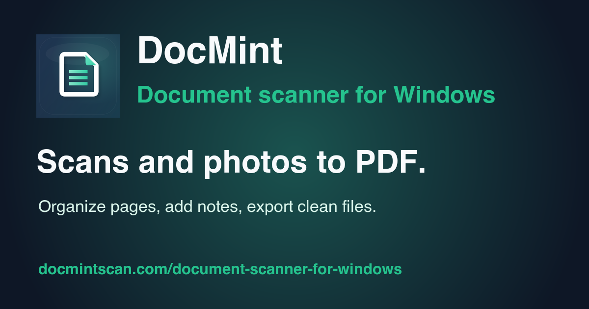 DocMint document scanner for Windows paperwork