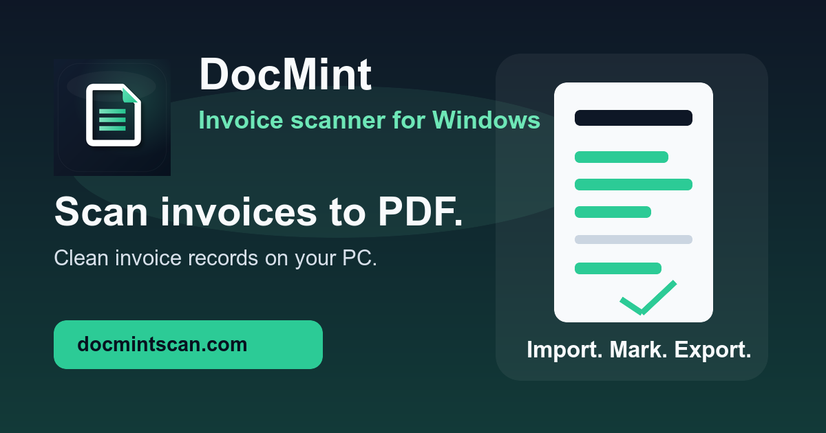 Invoice scanner workflow for Windows