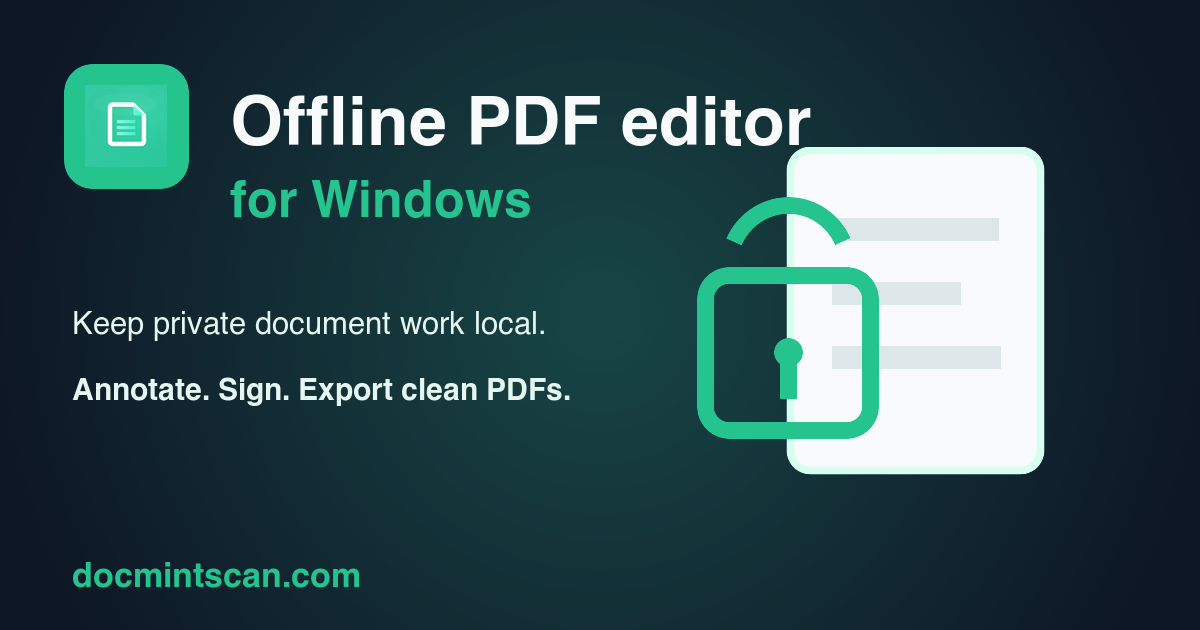 Offline PDF editor workflow on Windows