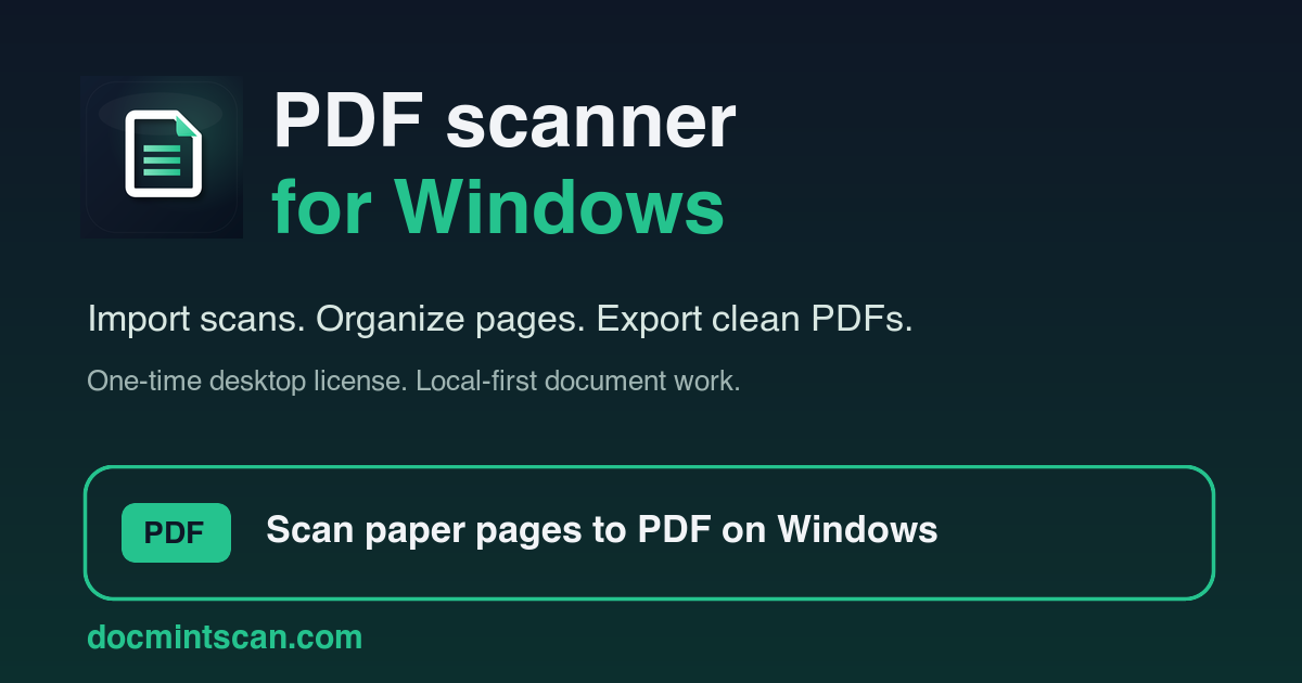 PDF scanner for Windows with DocMint