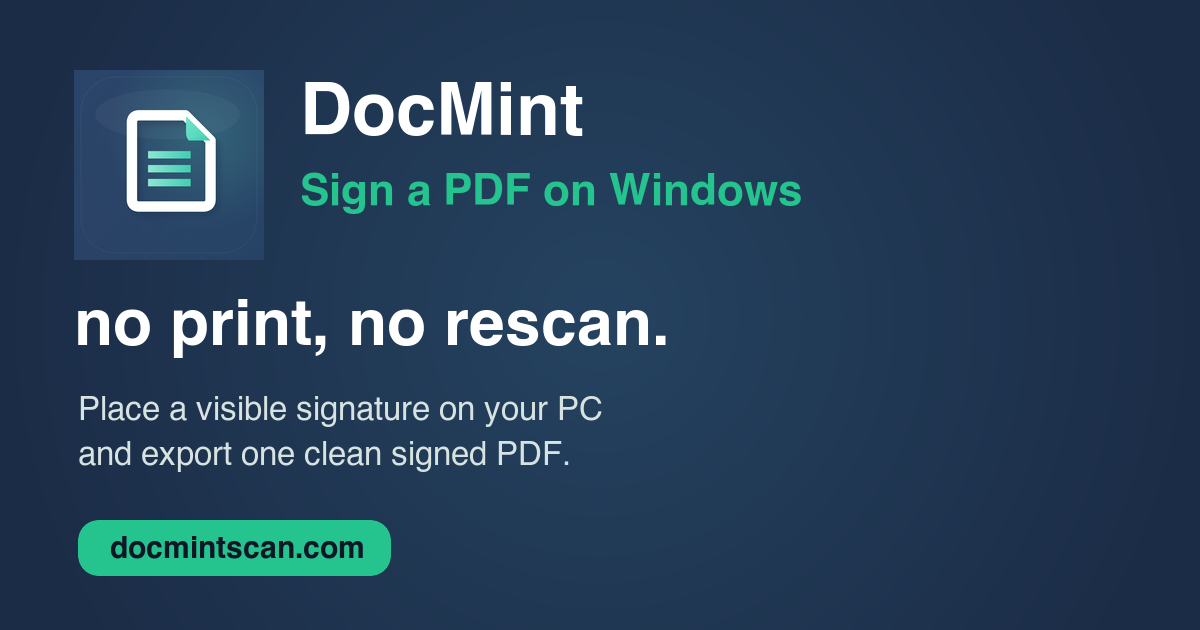 Sign a PDF on Windows with DocMint
